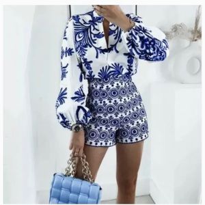 Zara Printed Shorts XS